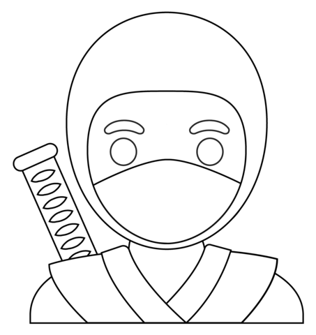 Ninja Emoji Coloring Page